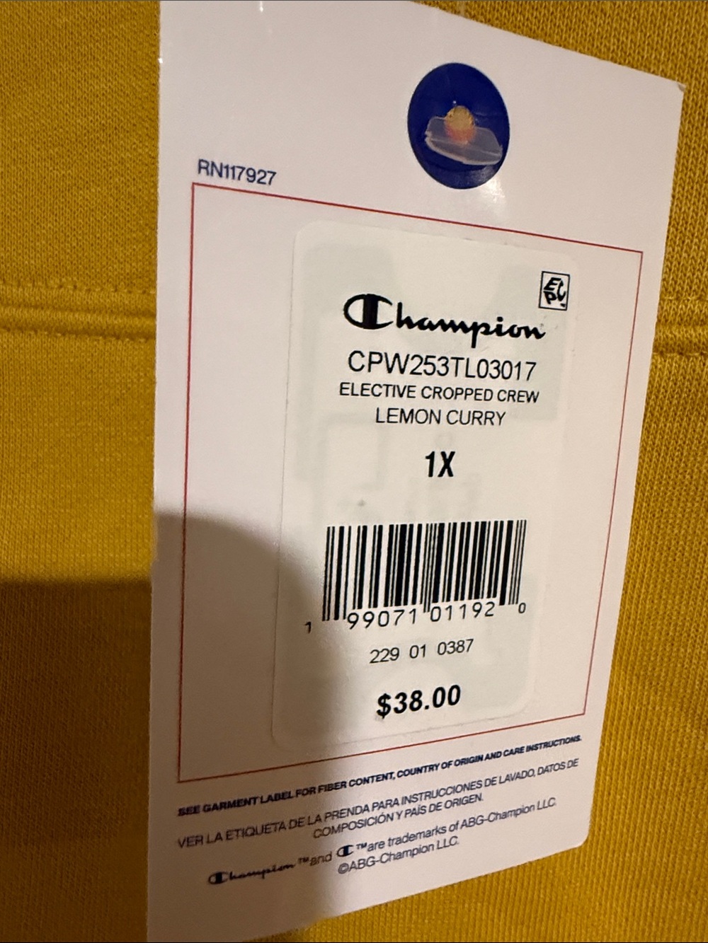 Champion Yellow Striped-Trim Crewneck Sweatshirt - Picture 7 of 7